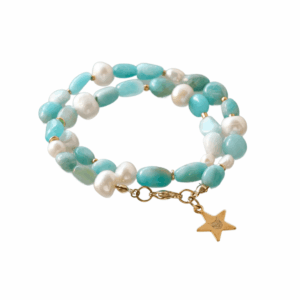 Amazonito ir perlų apyrankė NOELLE