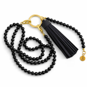 Onikso vėrinys su odiniu kutu NOIRA