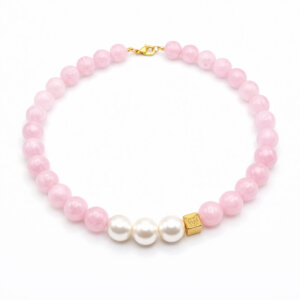 Rožinio kvarco vėrinys ROSA