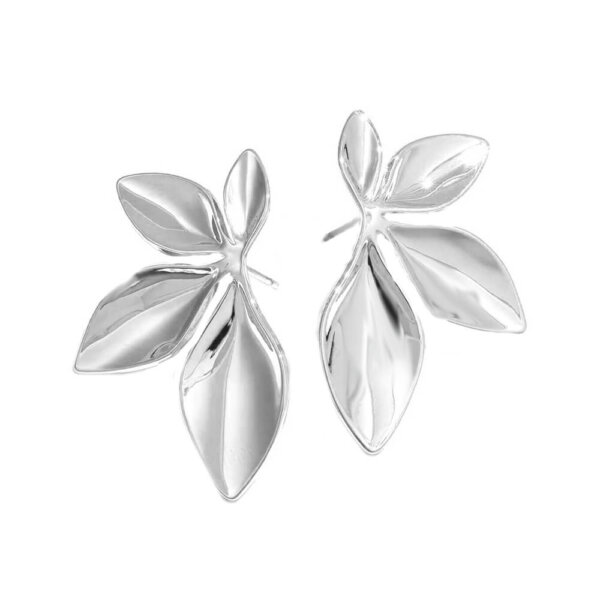 Dideli auskarai FLOWER Silver