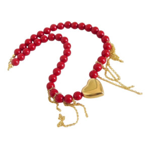 Raudonų Perlų Vėrinys Amorelle Rosso