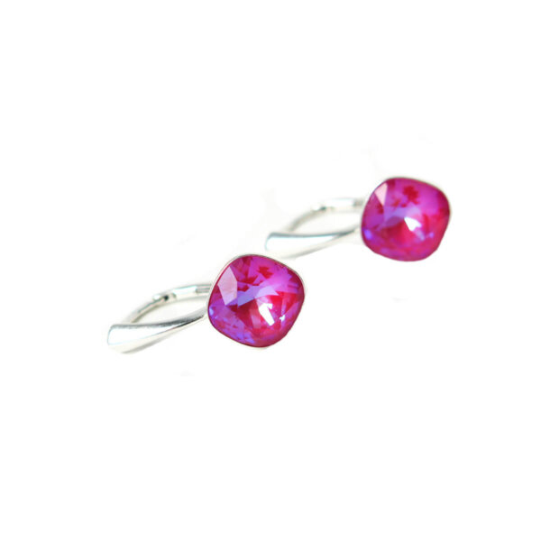 Auskarai pink LUMINA | sidabras 925