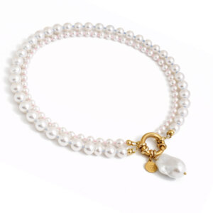 Dvigubas perlų vėrinys Pastelle