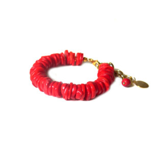 Raudonųjų koralų apyrankė LOVE