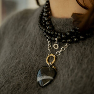 Agato Širdelės Pakabukas BIG LOVE