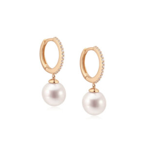 Perlų auskarai su cirkoniais