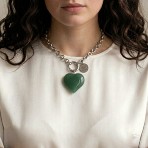 Nefrito Širdelės Pakabukas BIG LOVE